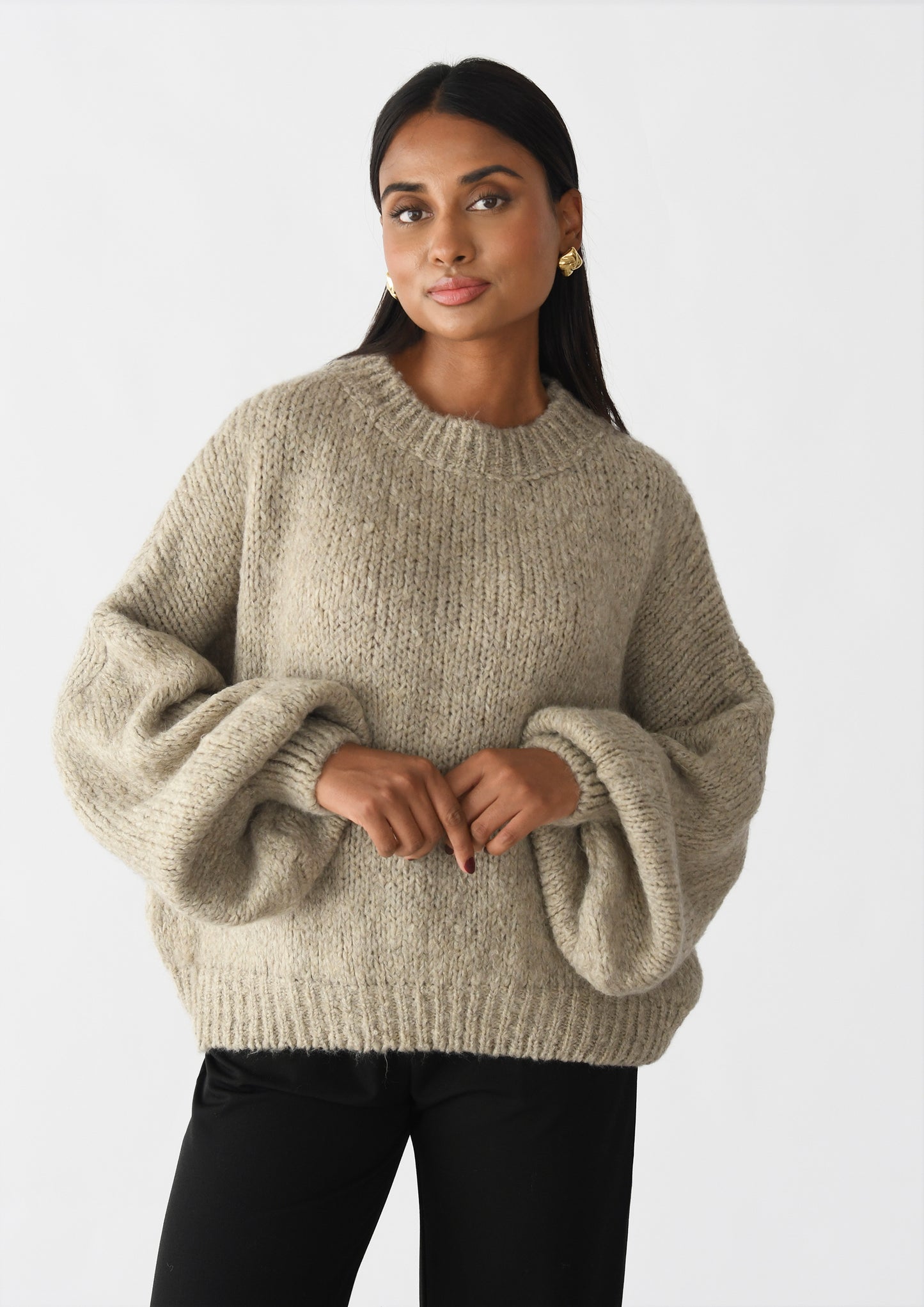 Knit wool-blend sweater 