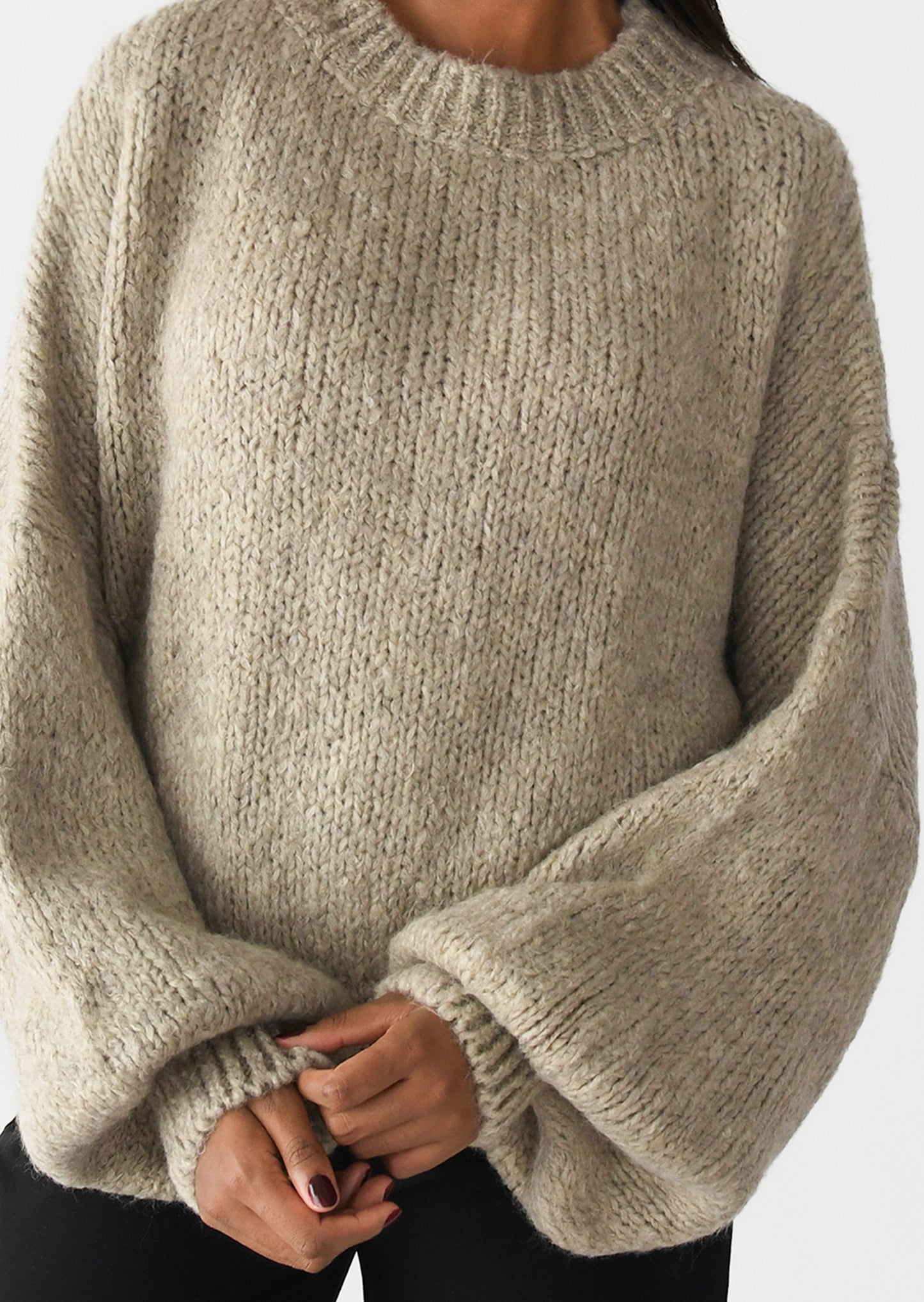 Knit wool-blend sweater 