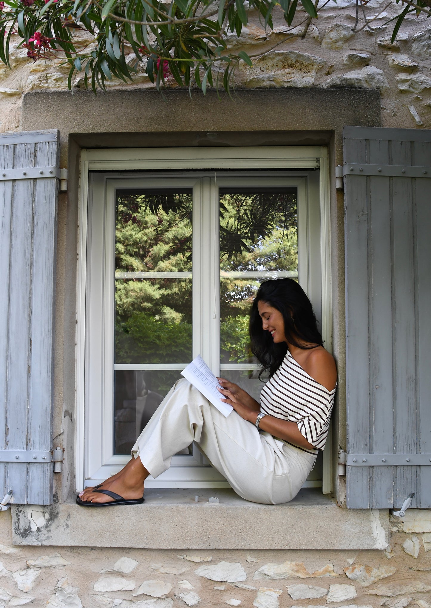 Top asymétrique à rayures