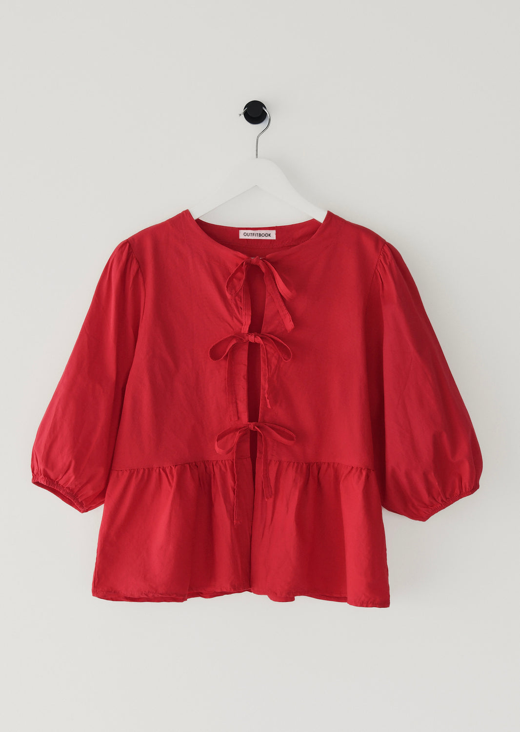 Puff sleeve tie top