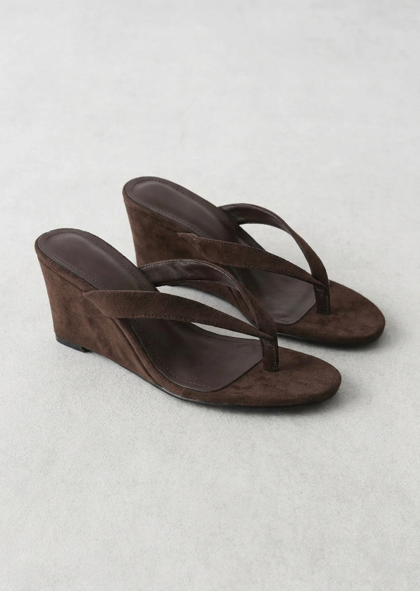 Suede effect Wedge Sandals