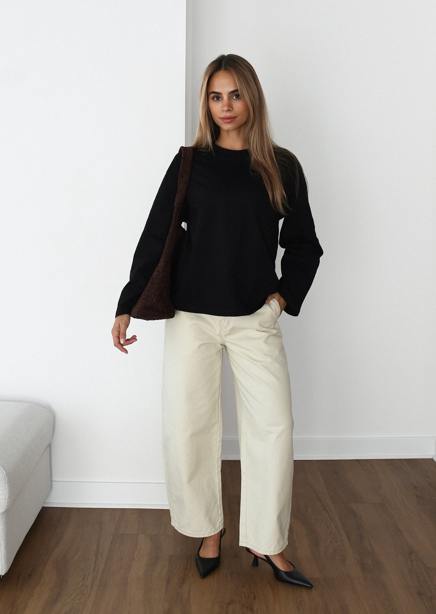 Pantalon barrel en coton