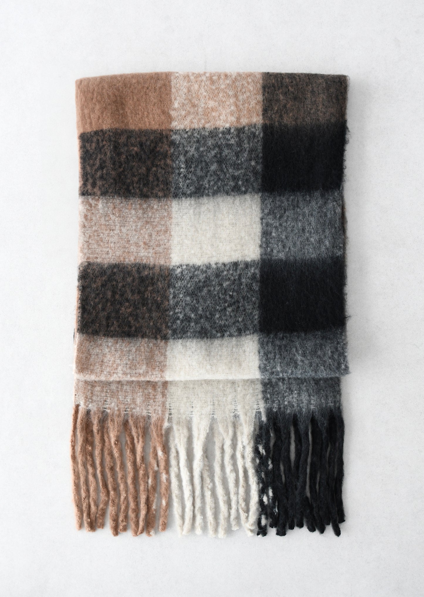 Bufanda cuadros mezcla de lana