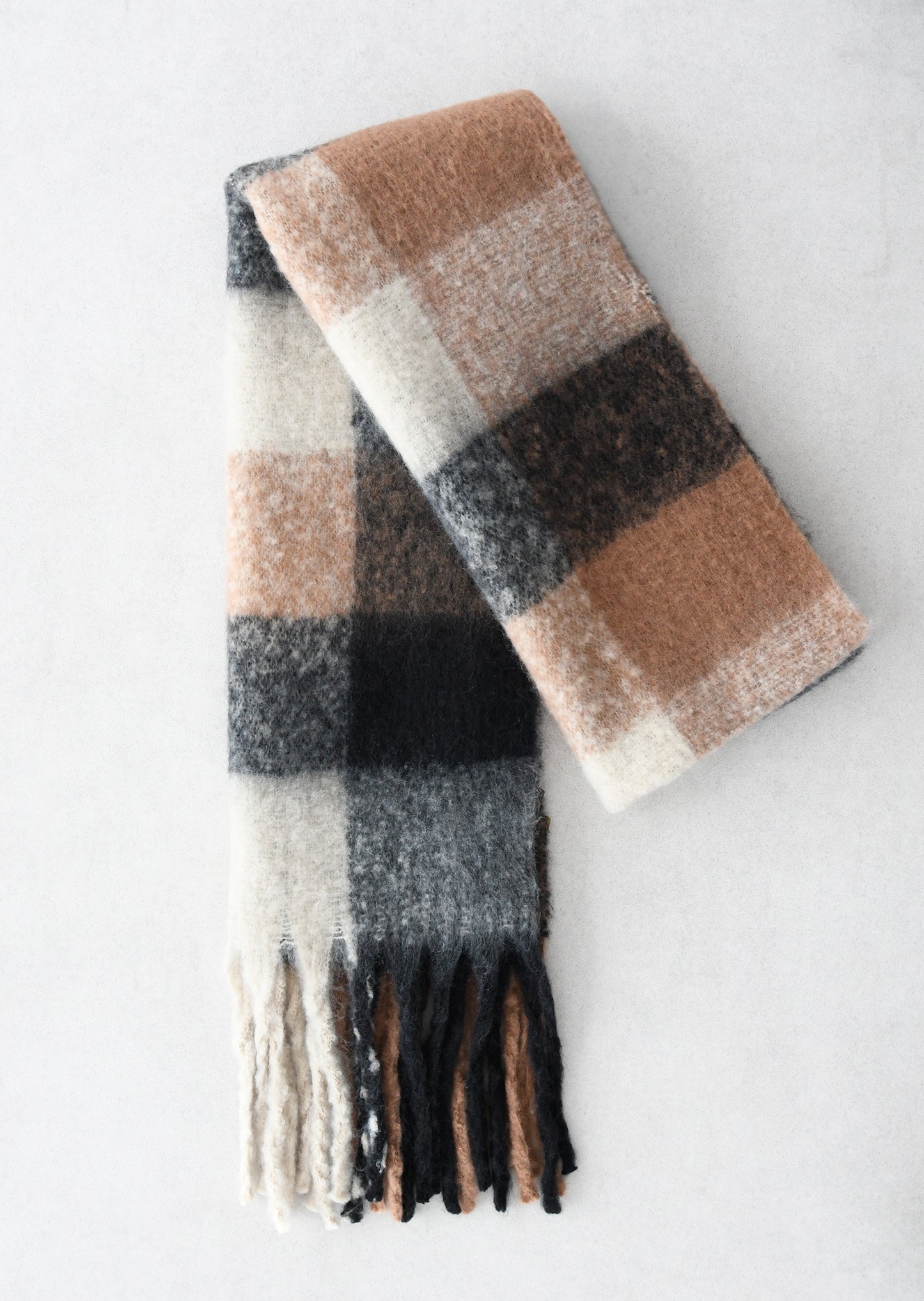 Bufanda cuadros mezcla de lana