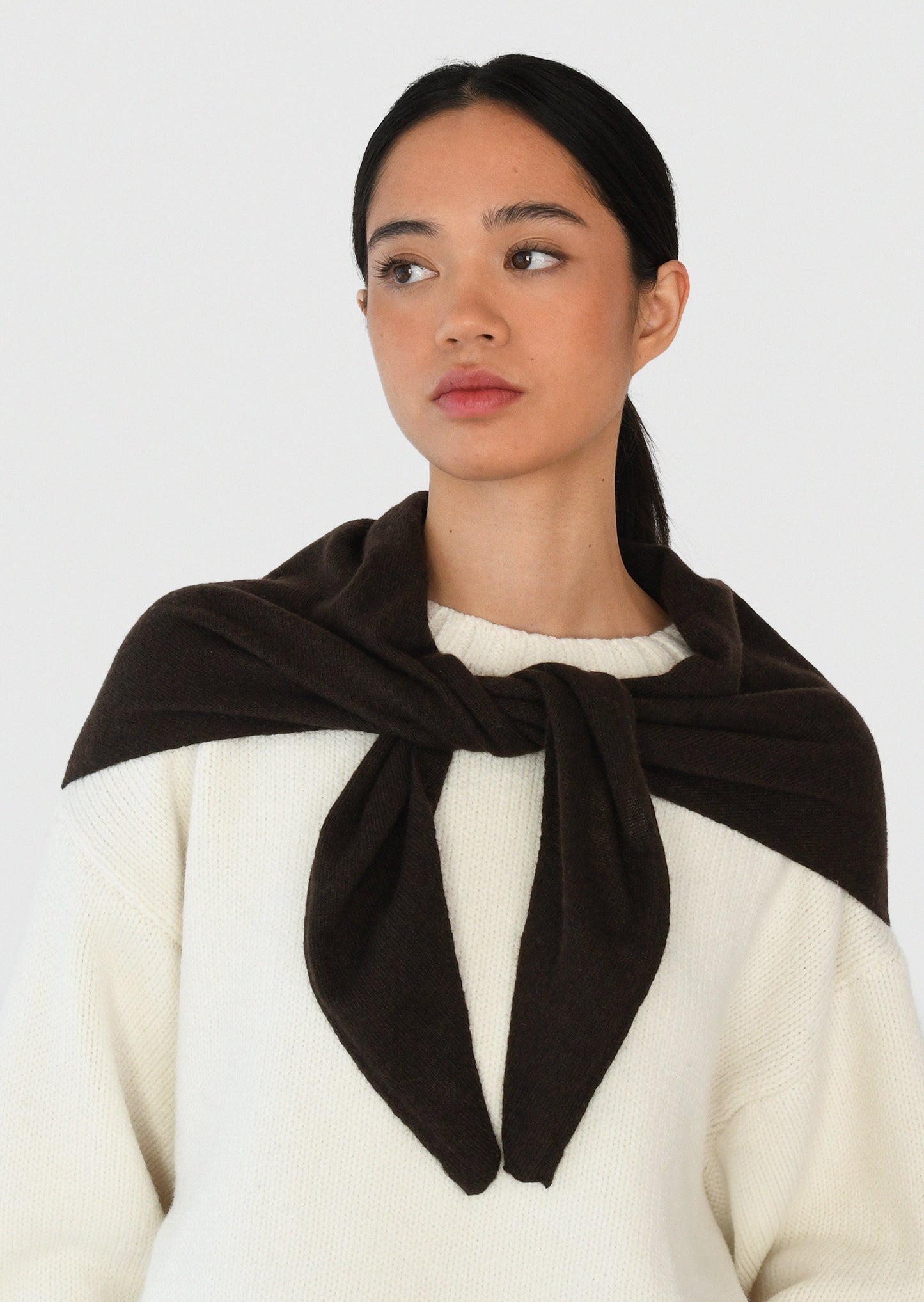 Triangle scarf with wool and cashmere