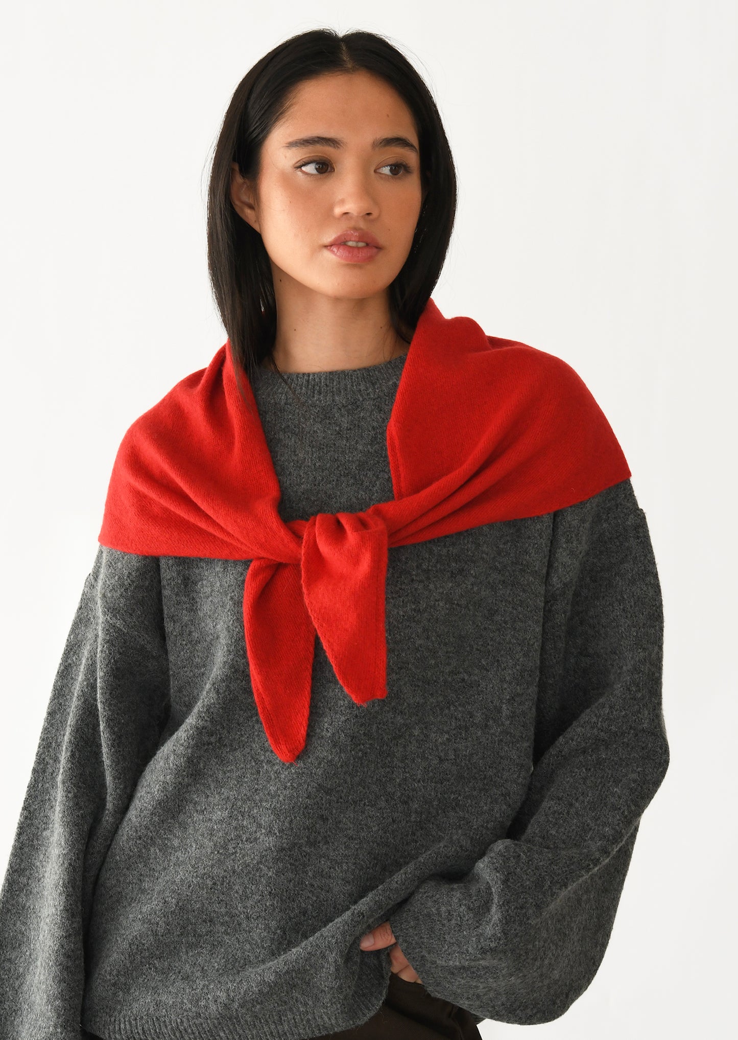 Triangle scarf with wool and cashmere