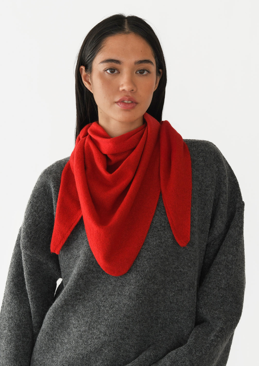 Triangle scarf with wool and cashmere
