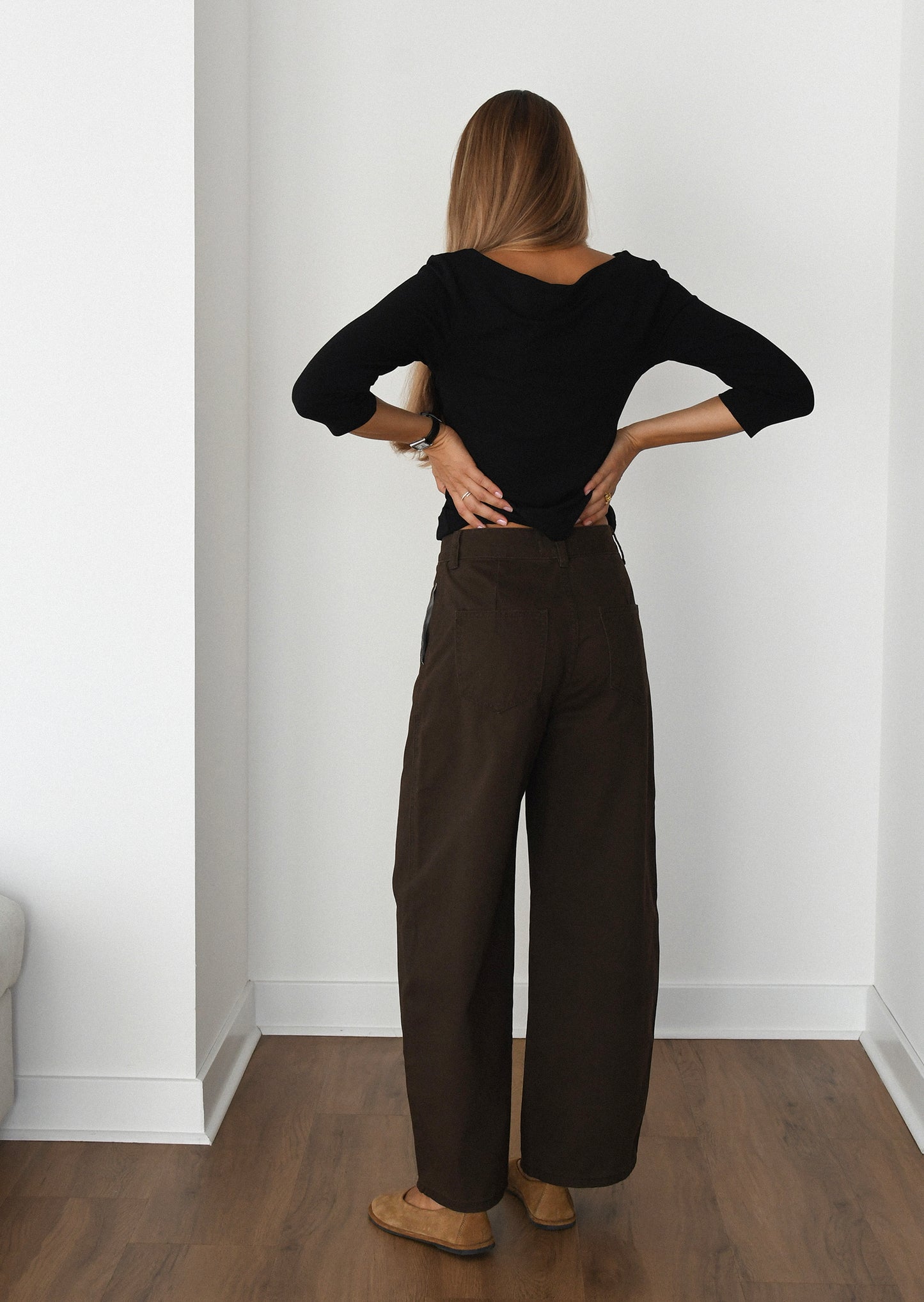Pantalón barrel de algodón