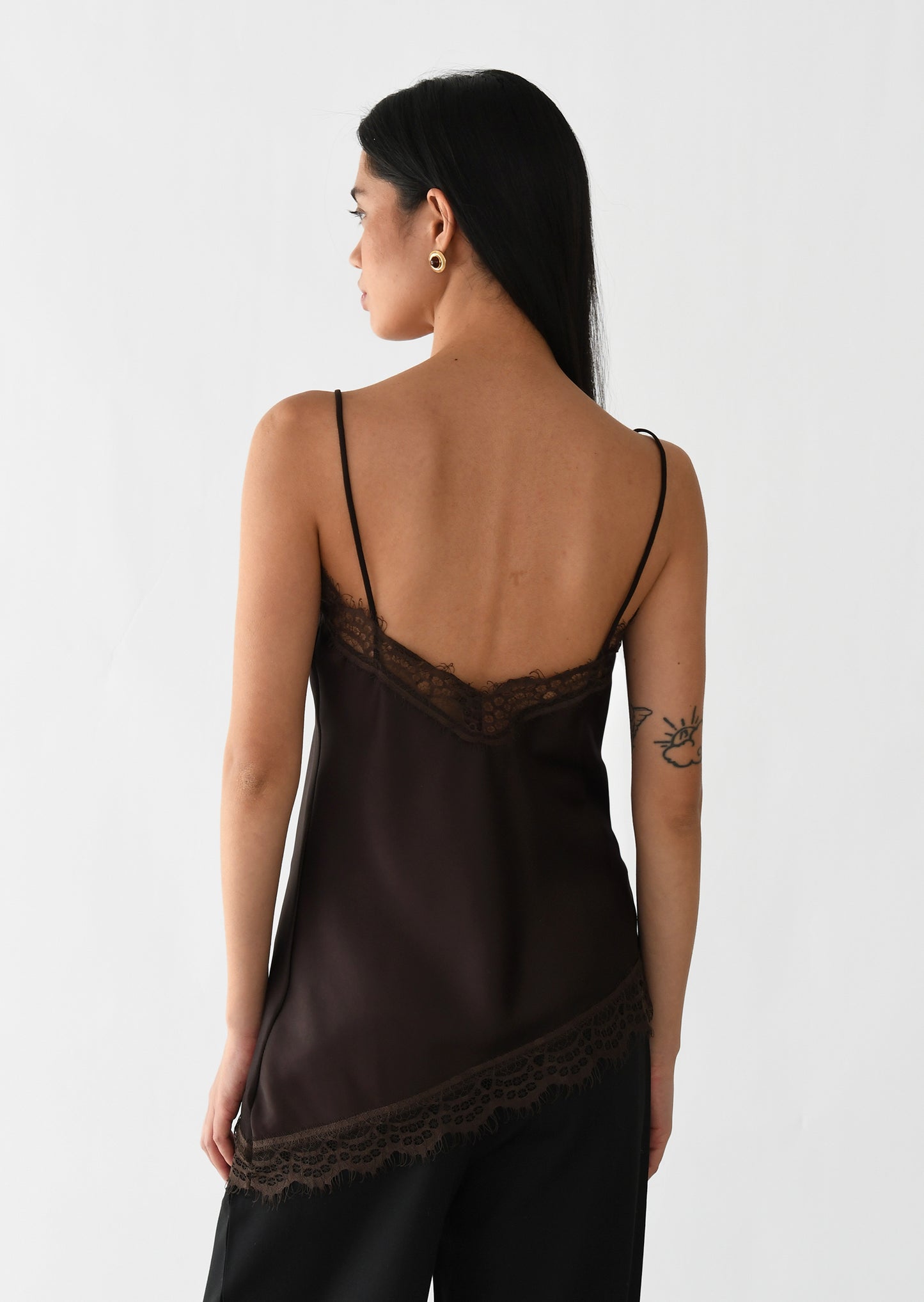 Asymmetrical lace top