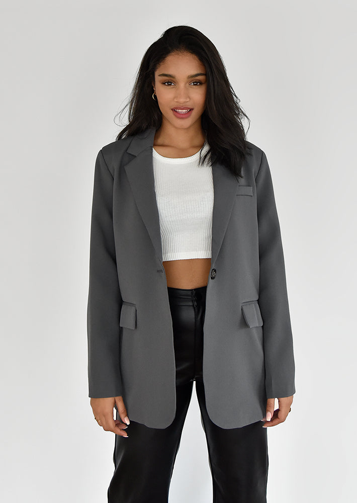 Blazer gris fashion oversize