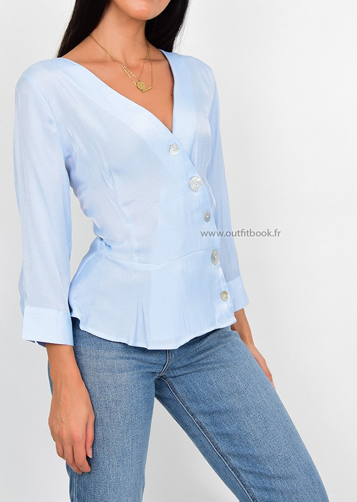 Sky blue blouse with buttons
