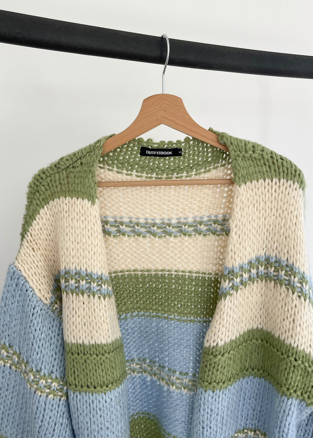 Chunky knitted colourblock cardigan