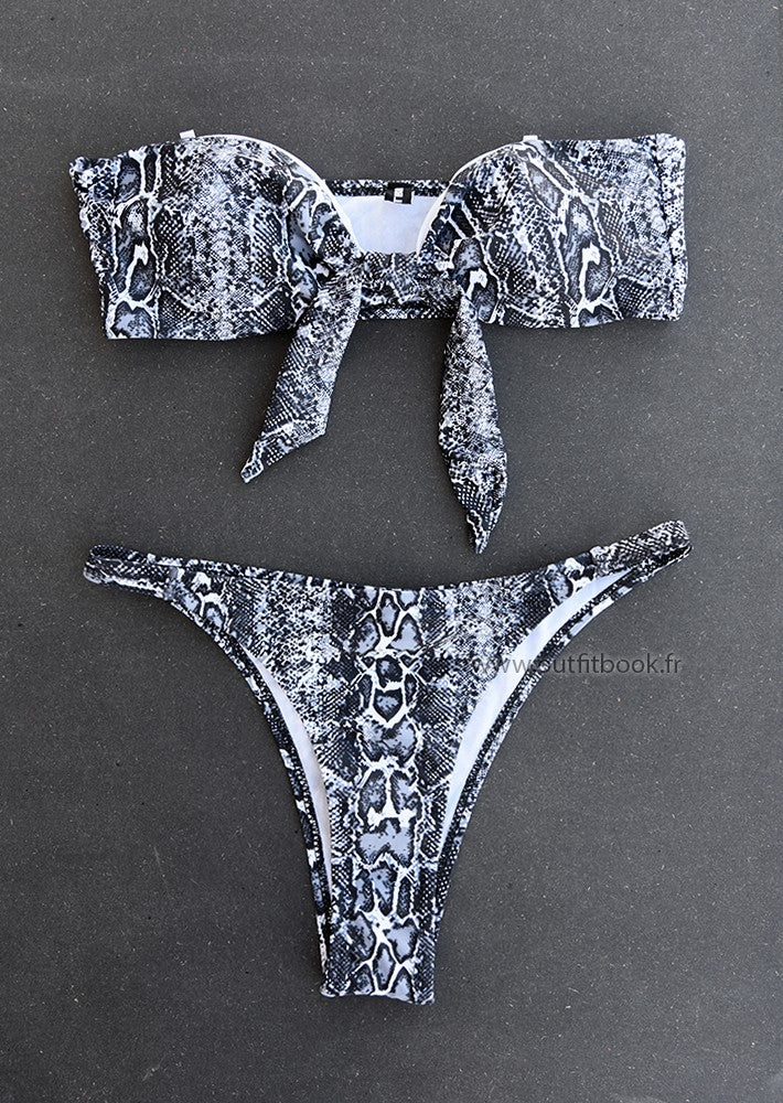 Ensemble bikini à imprimé serpent