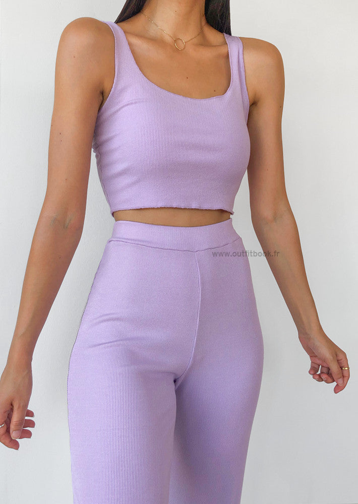 Co-ord set top and trousers in lilac