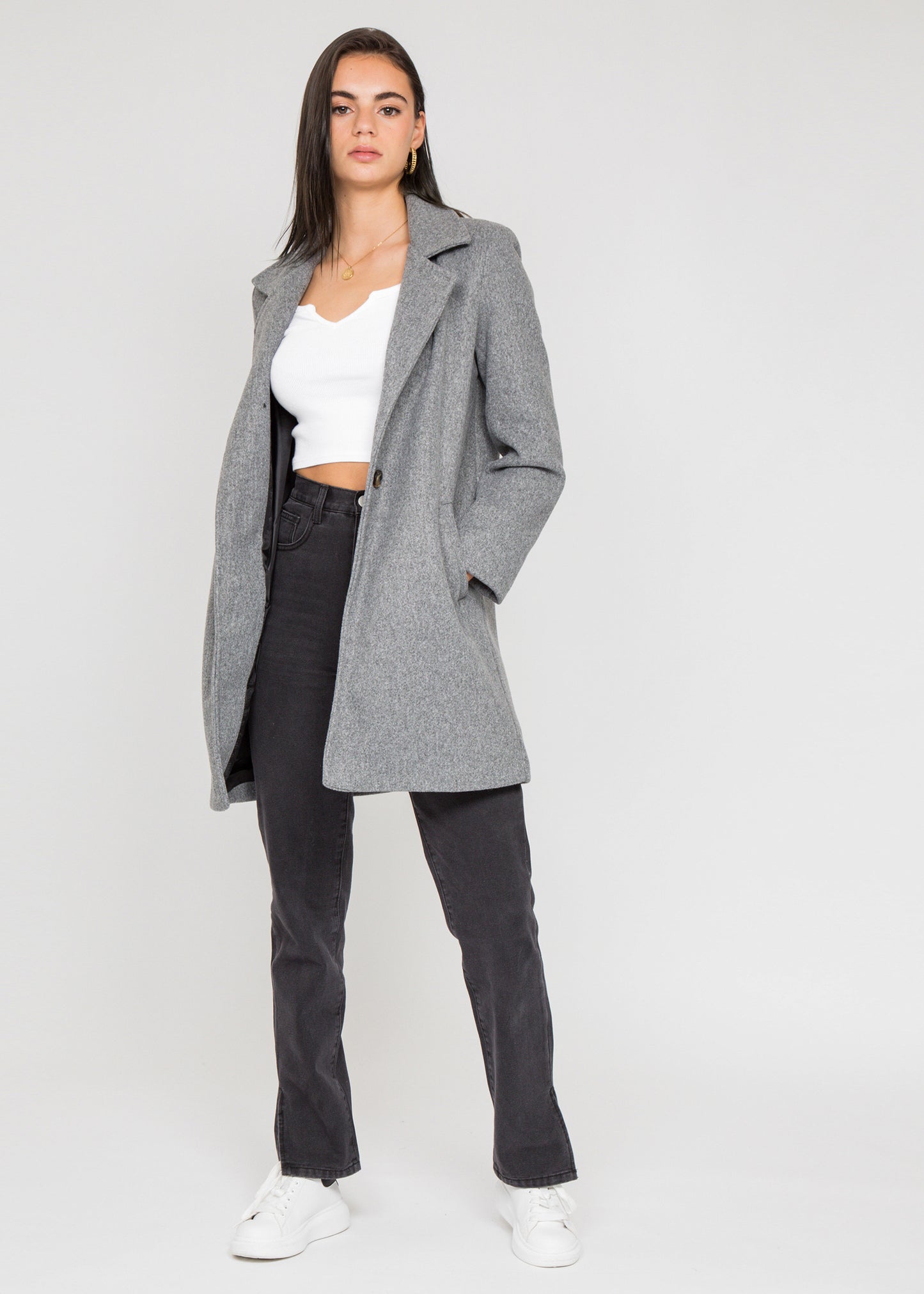 Manteau ajusté gris