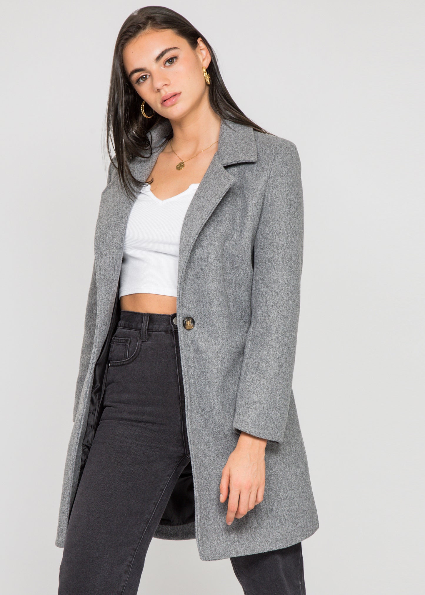 Manteau ajusté gris