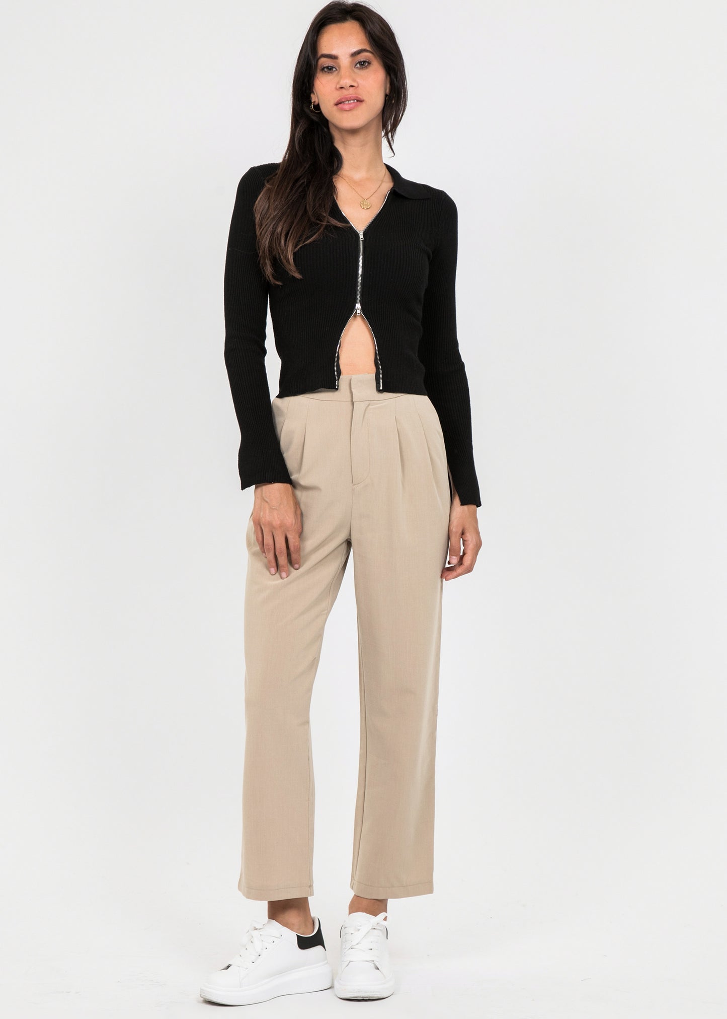Tailored trousers in beige