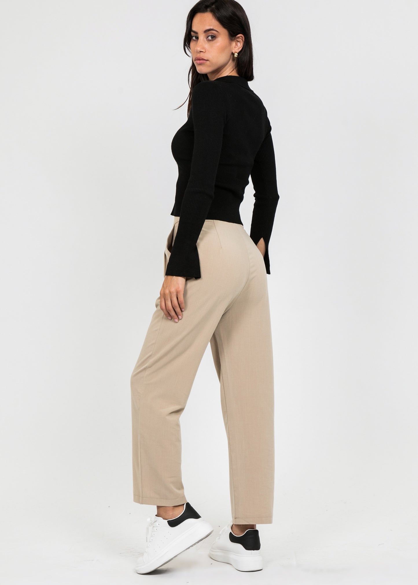 Tailored trousers in beige
