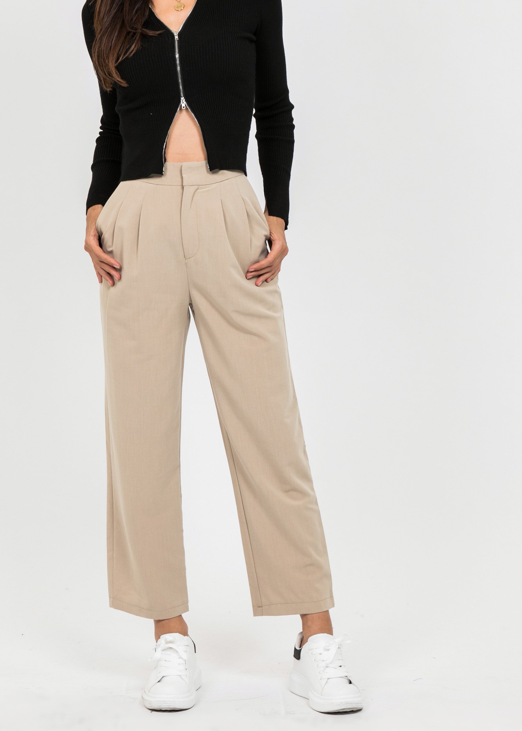 Pull&Bear high waisted tailored trousers in blue grey | ASOS