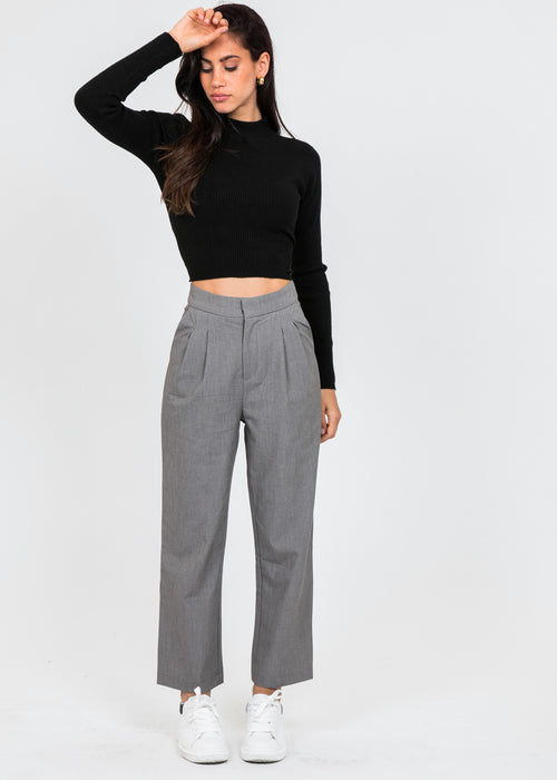 Reiss Haisley Wool Blend Tailored Trousers, Black at John Lewis & Partners
