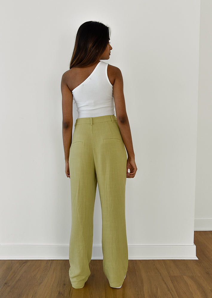 Linen wide leg trouser