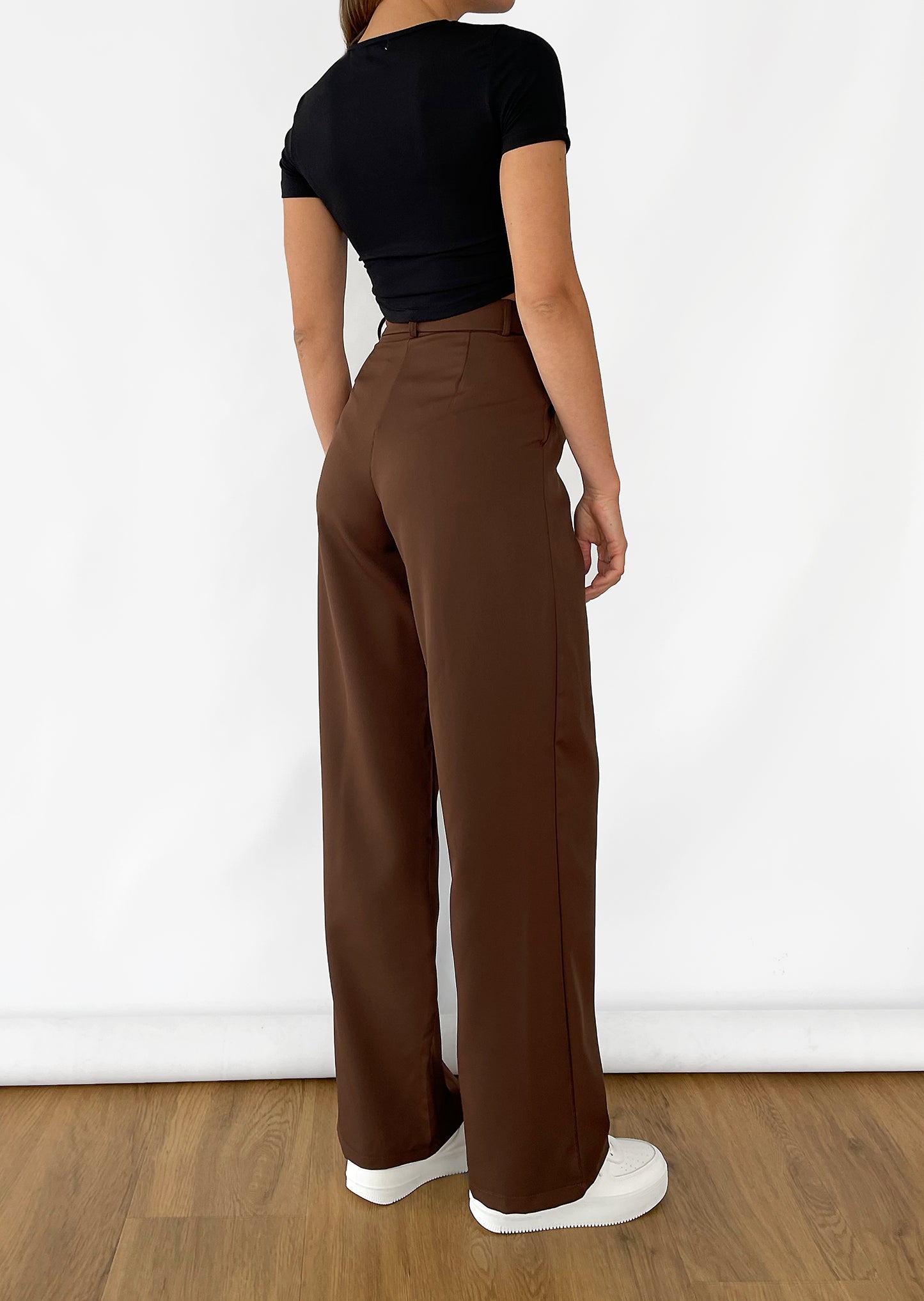 Pantalon large marron