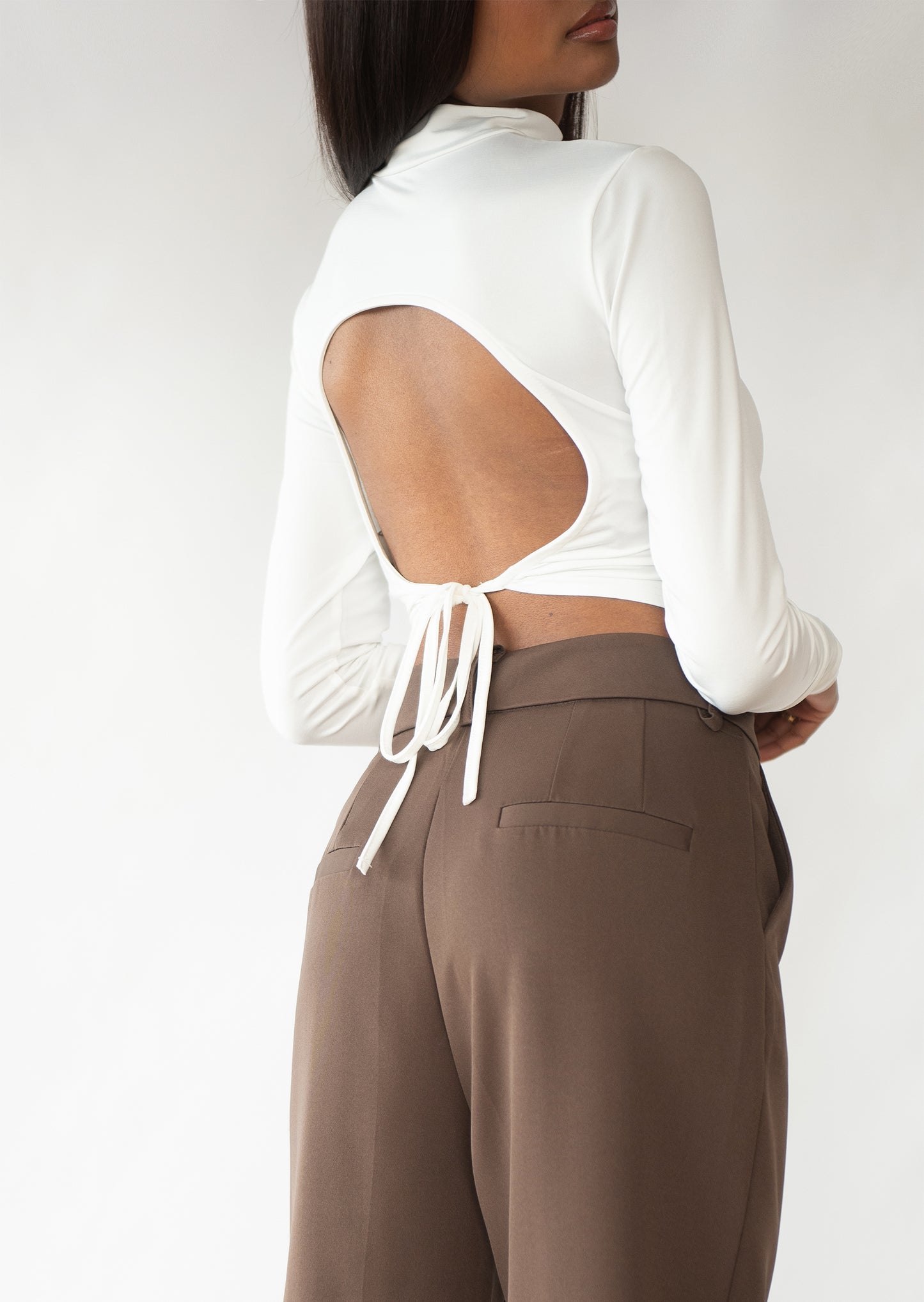 Madder Brown Women's Business Wide Leg Pants Dress Flare Split Hem Sla –  Lookbook Store
