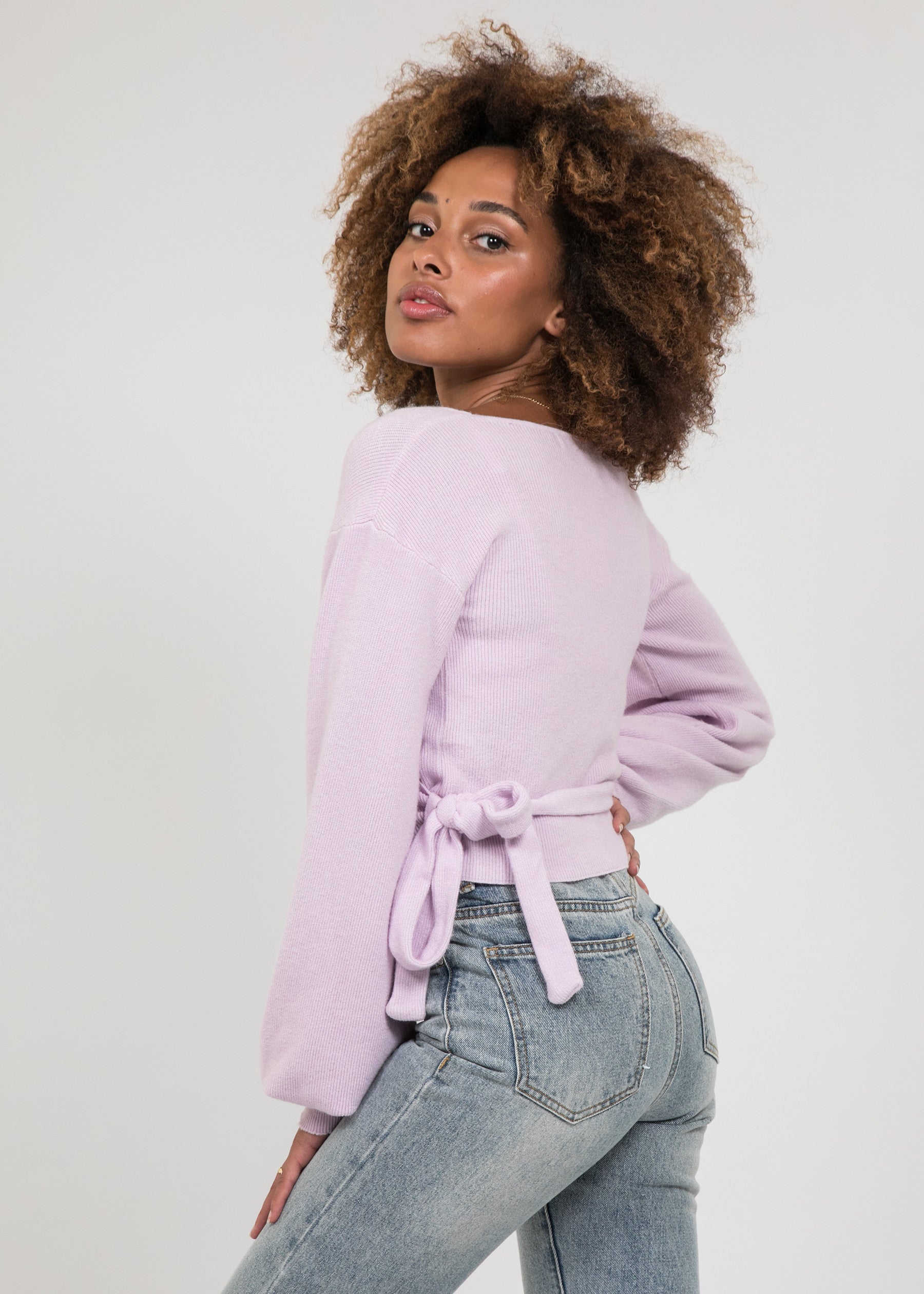 Pull Cache Cache Pull cache coeur à manches ballons lilas – Outfitbook.fr