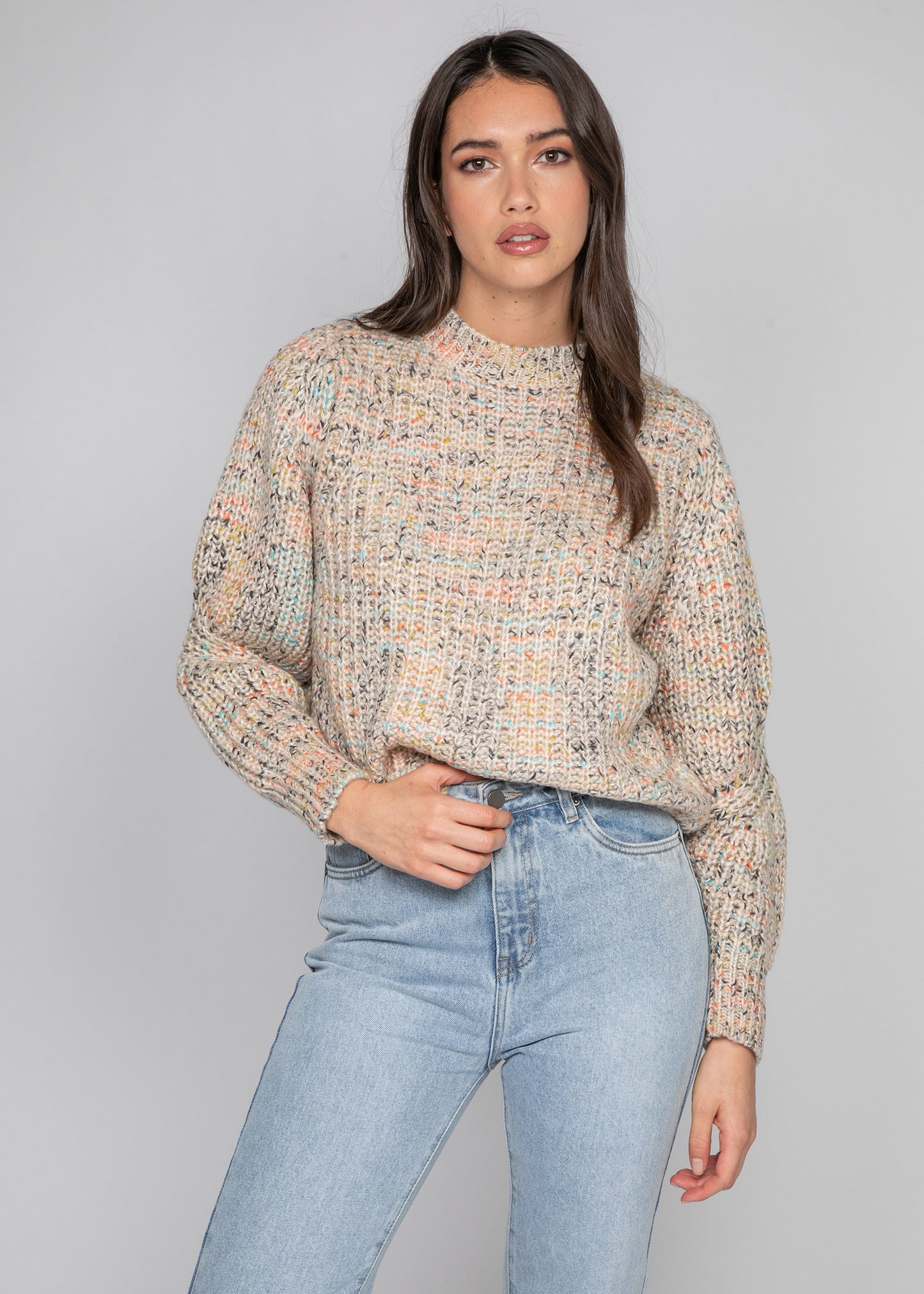 Chunky multicoloured knit jumper