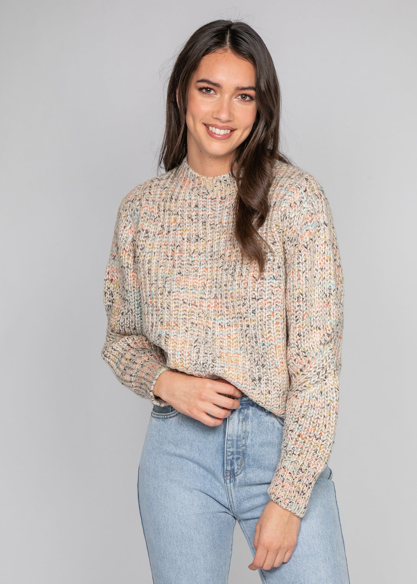 Chunky multicoloured knit jumper