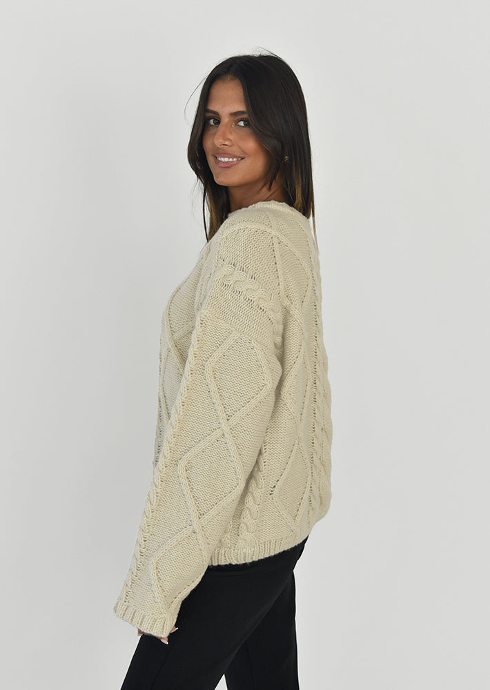 Chunky cable-knit sweater