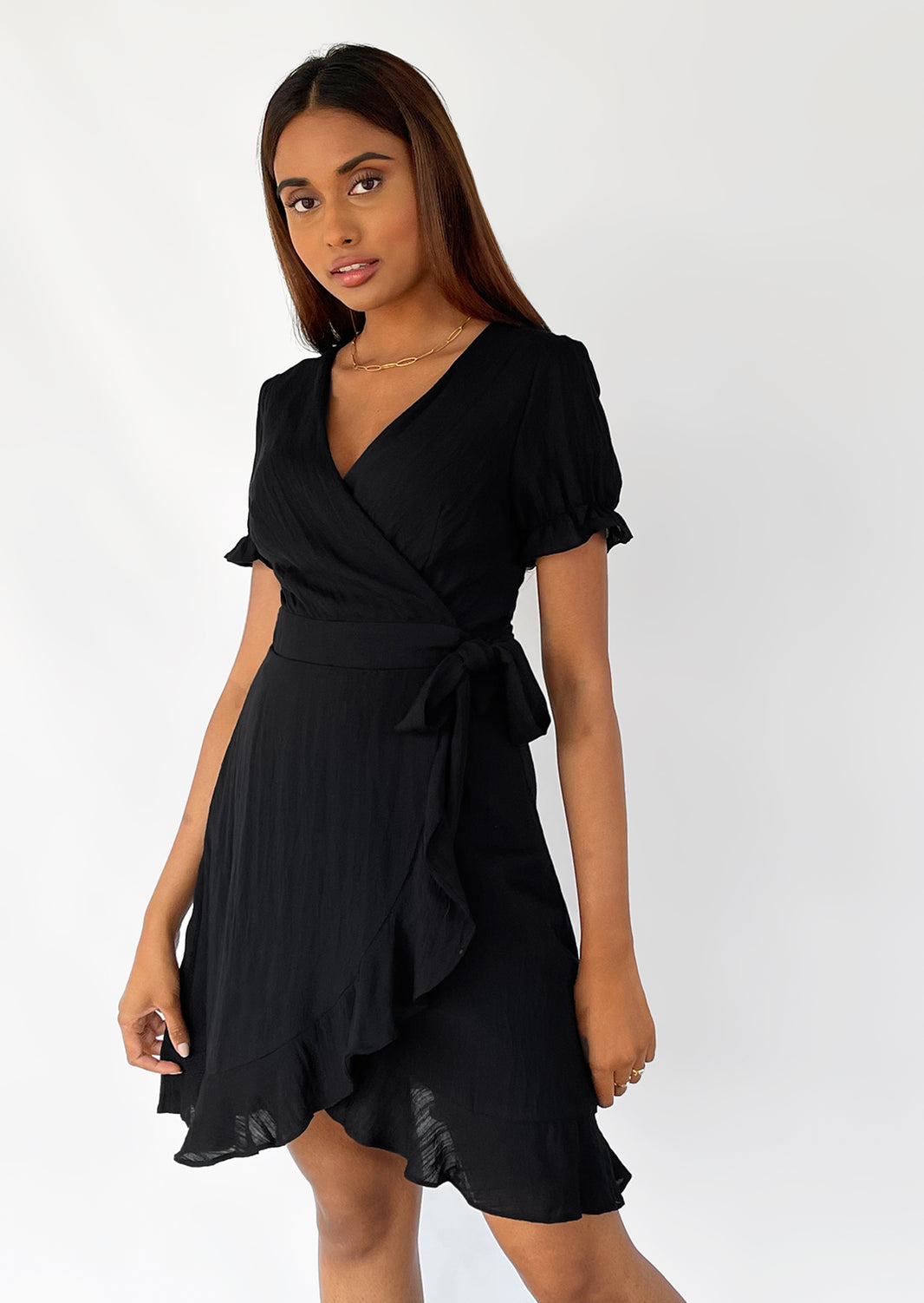 Wrap dress in black