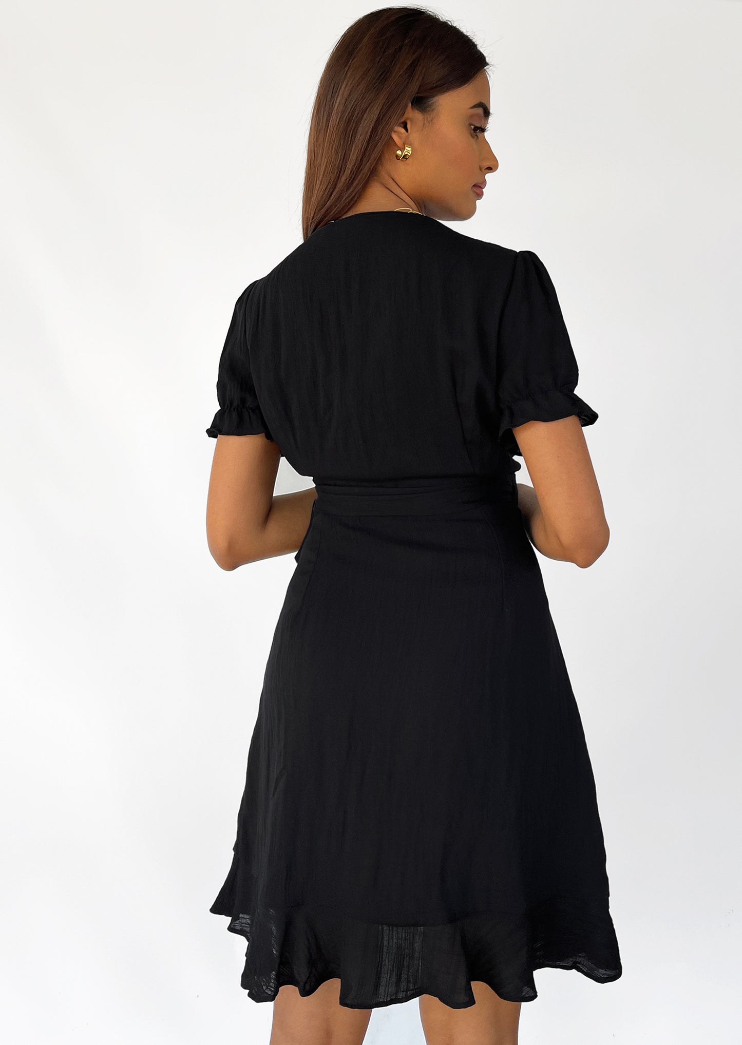 Wrap dress in black