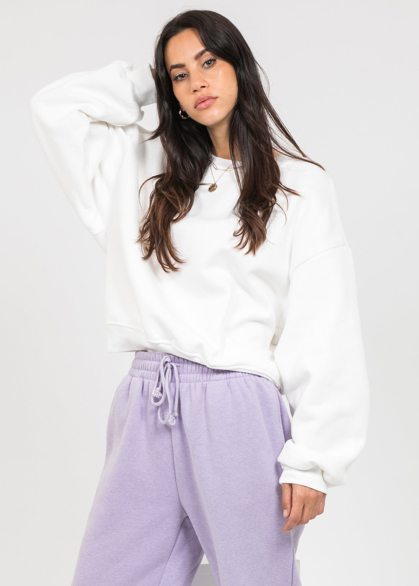 Cotton oversized sweatshirt in white