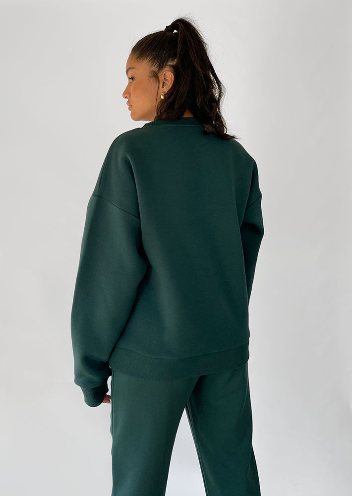 Oversized Sweatshirt Dark Green