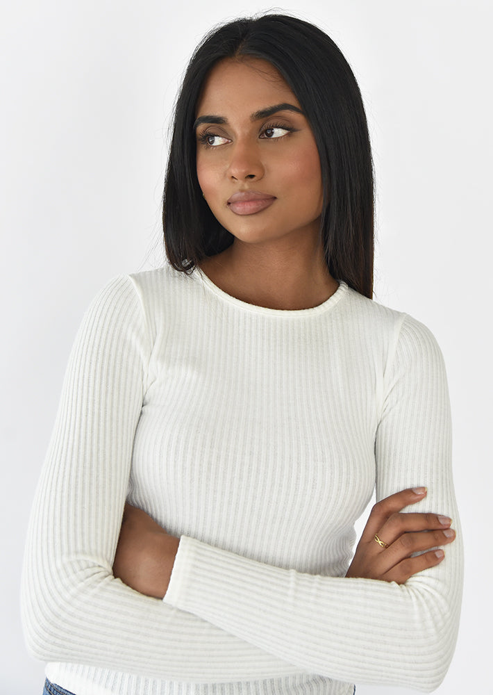 Ribbed round neck top