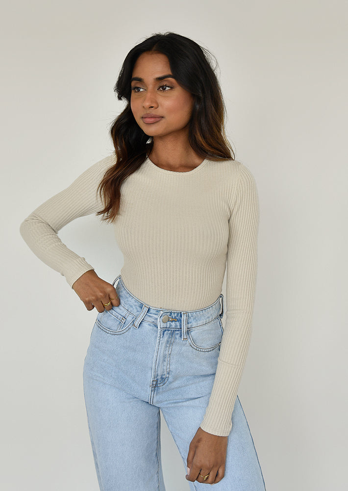 Ribbed round neck top