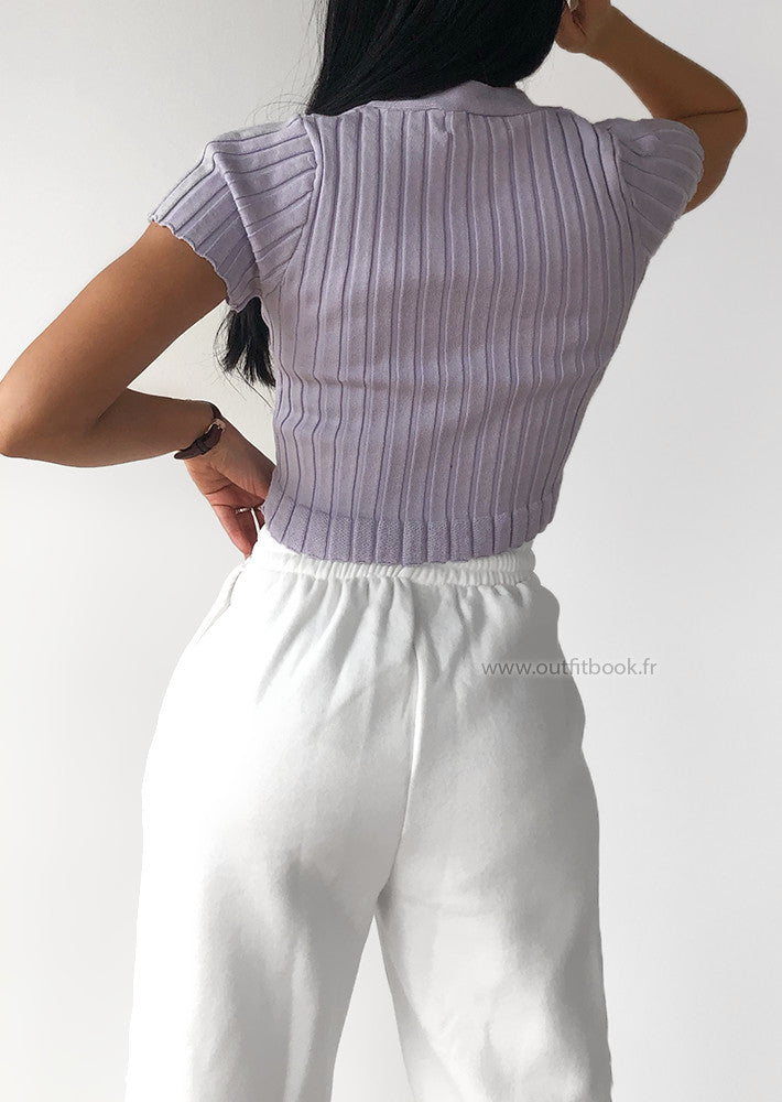 Cropped cardigan in lilac