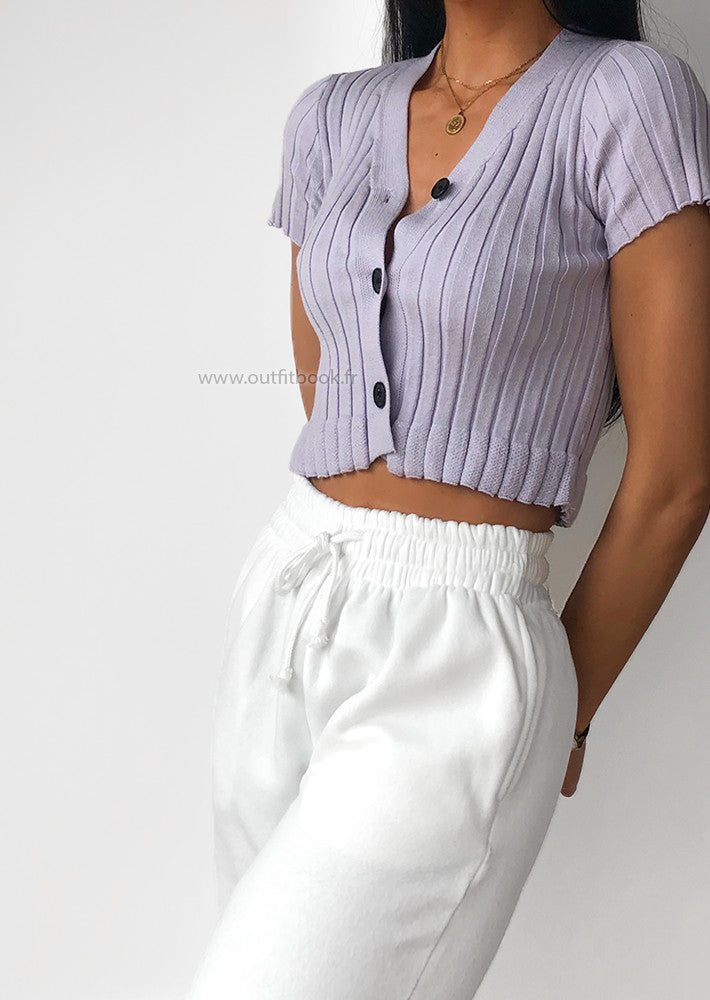 Cropped cardigan in lilac