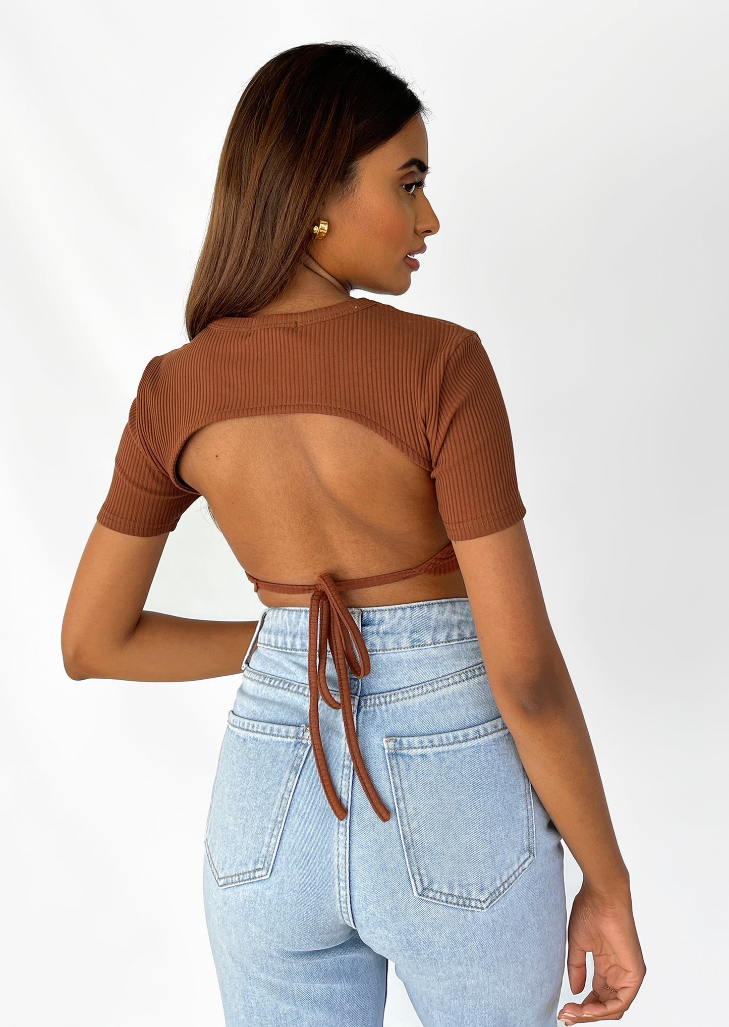 Ribbed open back top