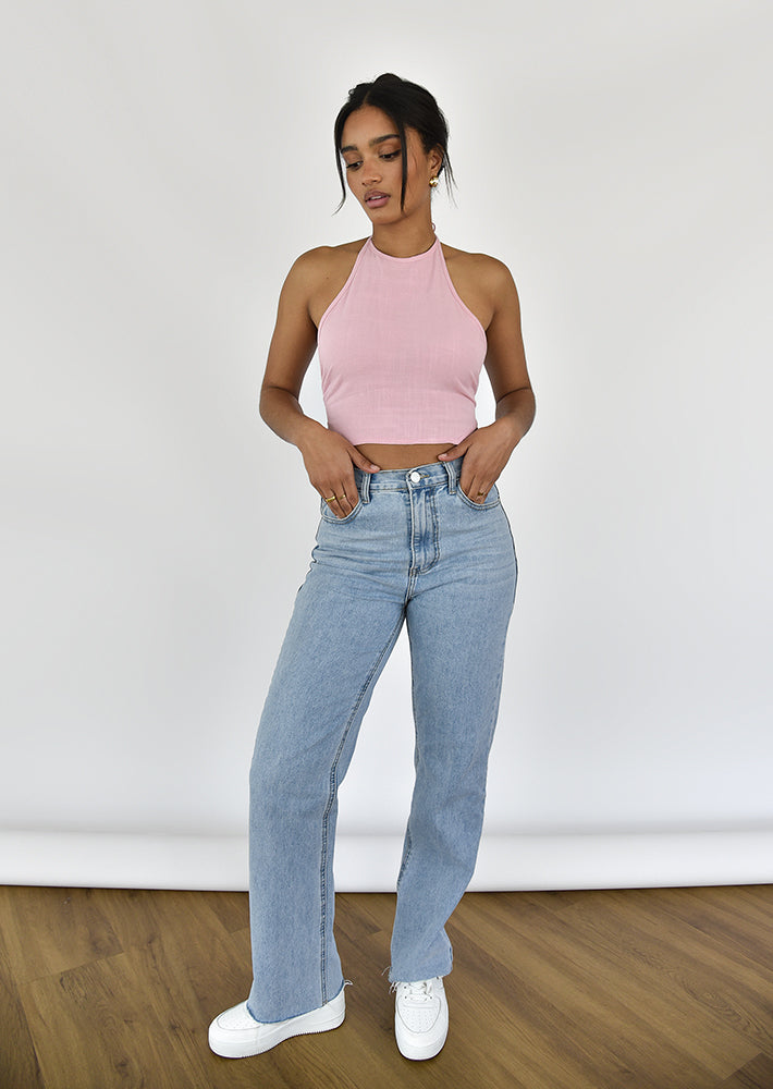 Haut style tablier à dos ouvert Beige | Dynamite Haut style tablier à dos ouvert Beige | Dynamite